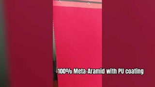 Materiaal: 100% Meta-Aramide met PU-coating Gewicht: 280 g/m² Breedte: 150 cm Kleur: Rood