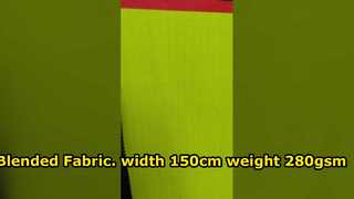 Gemengde stof. breedte 150 cm gewicht 280 gsm 60% modacryl+38% katoen +2% antistatisch