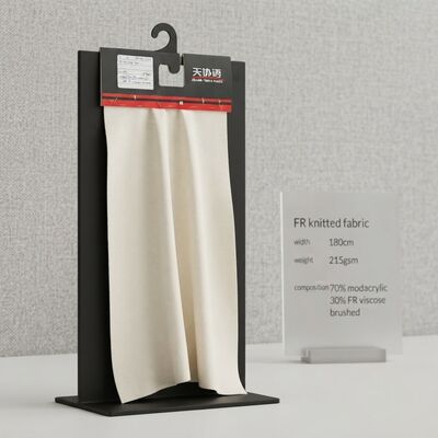 Vlamvertragende gebreide stof 180 cm breedte 215 g/m² gewicht met 70% modacryl 30% vlamvertragende viscose voor vlamvertragende toepassingen