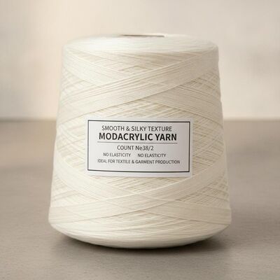 Glanzige en zijderige textuur Modacrylic garen aantal Ne38 2 Geen elasticiteit Ideaal voor textiel toepassingen en kledingproductie