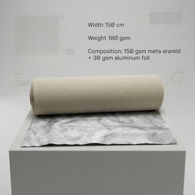 Aluminiumfolie meta-aramide stof met hittebestendigheid, vlamvertrager en aangepaste lengte